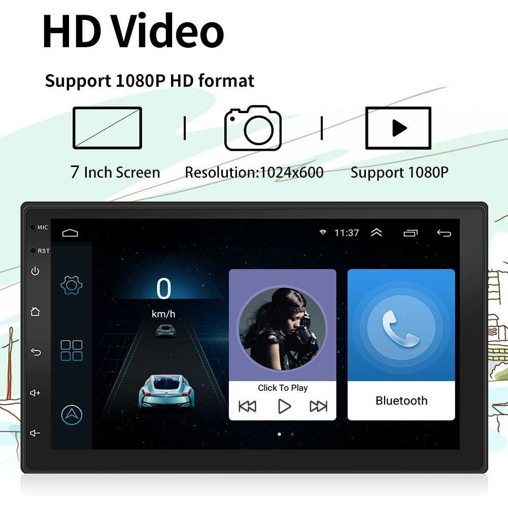 Навигация GPS Android  , М.7116R WI-FI, RDS. Мултимедия двоен дин