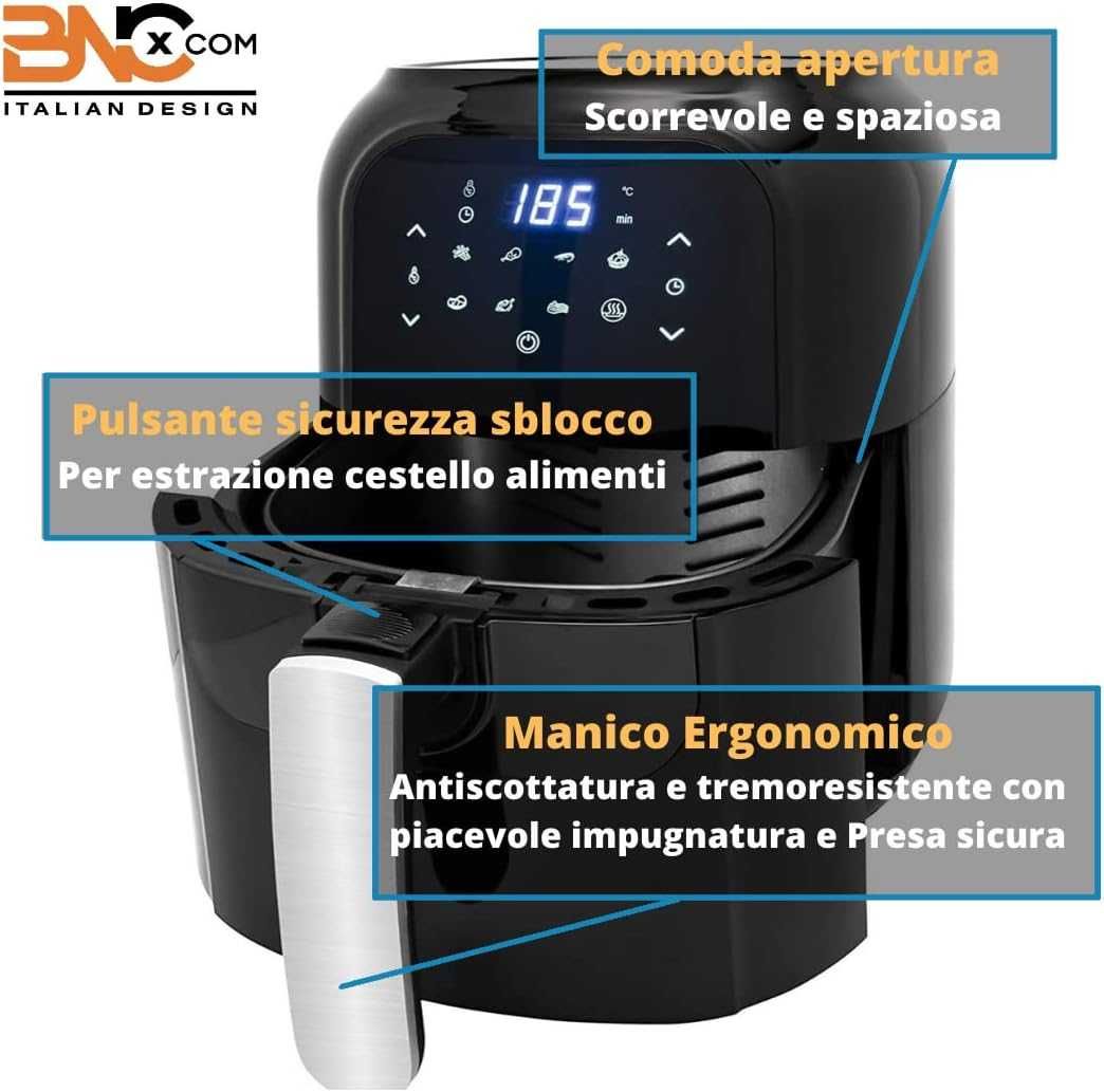 Уред за готвене без мазнина BNCxCOM ITALIAN DESIGN,Гаранция