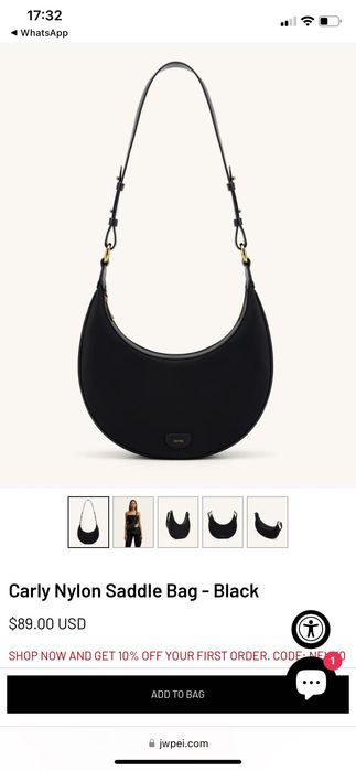 Сумка-седло JW PEI - Carly Nylon Saddle Bag - Black