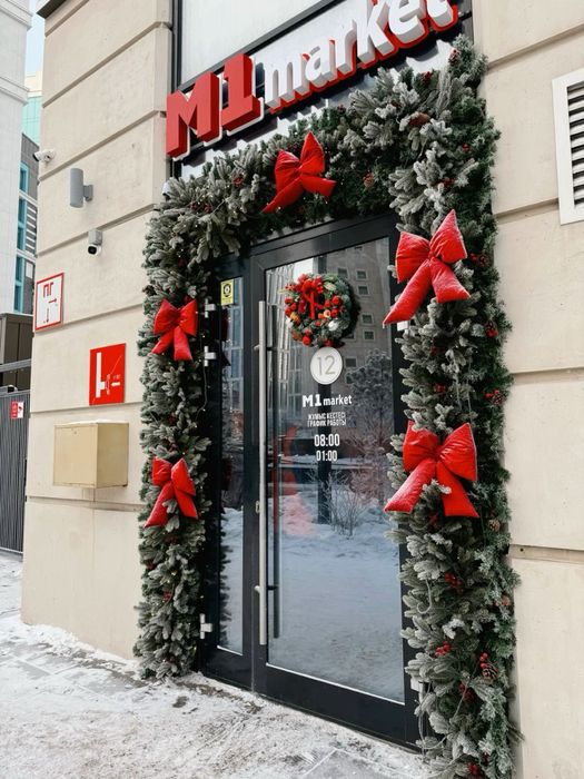 Новогоднее оформление входа | Декор фасада | Фотозона Шымкент