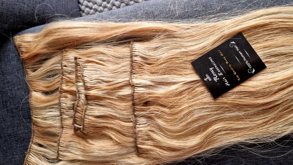 Русо на кичури 100% естествена коса