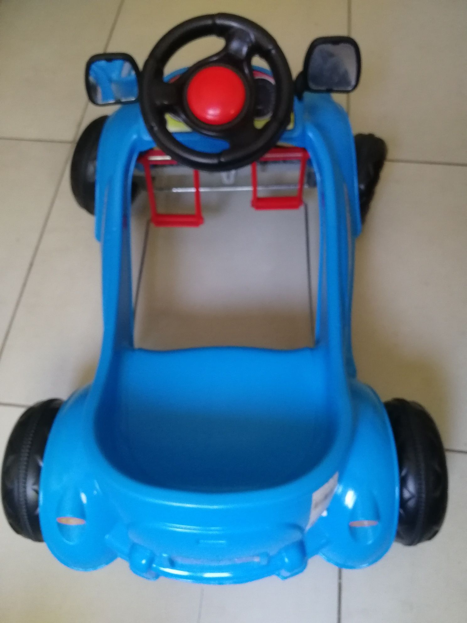 Mașinuță cu pedale, volan cu claxon, oglinzi, copii 2 ani