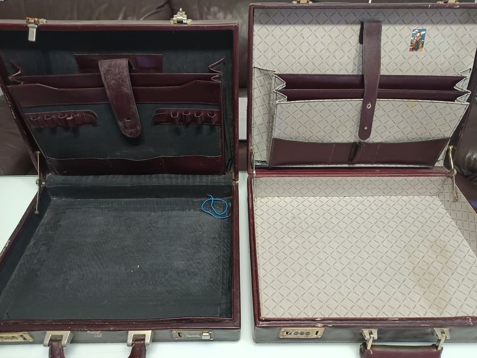 2 genti piele vechi tip diplomat