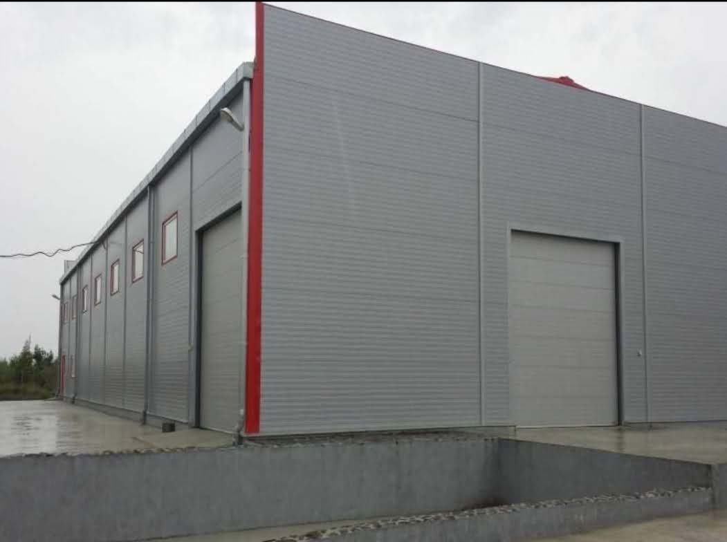 Vand hala metalica 8x35,structura,panouri sandwich și alte dimensiuni