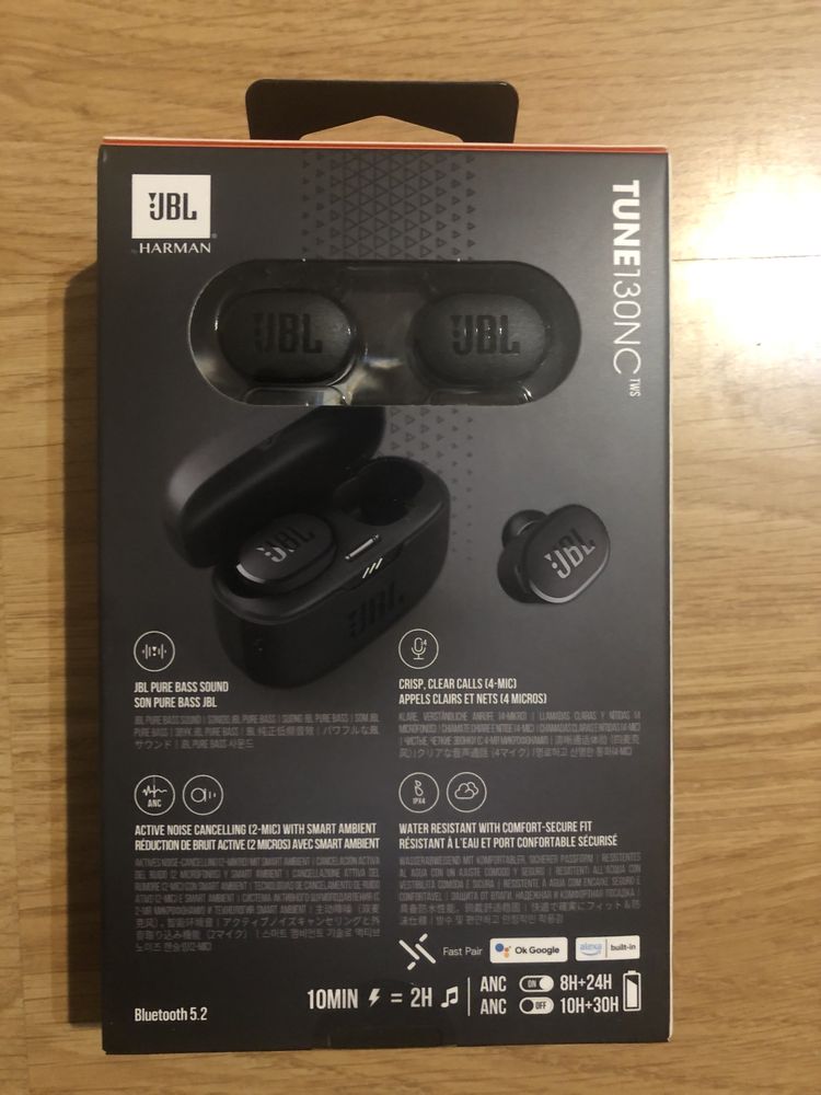 Casti JBL Tune130NC, Wireless, In-ear Negre NOI