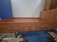 Спальная мебель - кровать размер 110×220см, с 2мя выдвежными полками