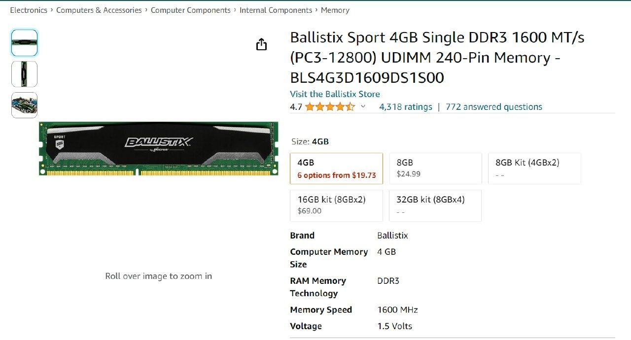 Memorii ram 4gb 8gb G.Skill Ballistix DDR4 DDR3
