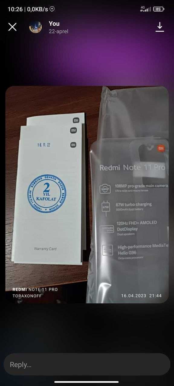 Redmi not 11 pro 8/128gb lik