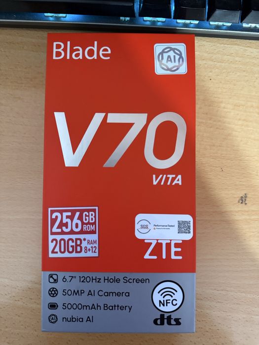 Нов смартфон ZTE Blade V70 Vita 256 GB, 8 GB RAM,5000mah, 50 MP камера