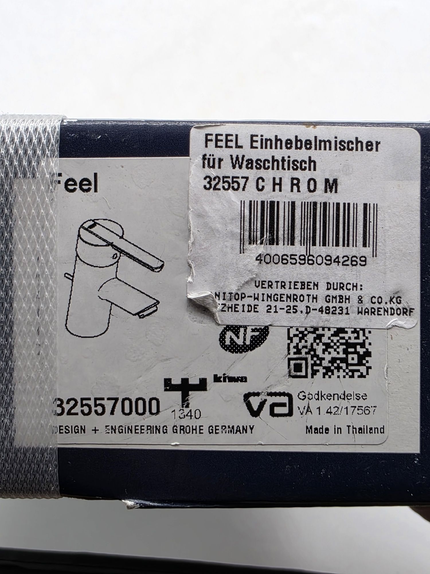 Baterie lavoar Grohe Feel, S, 150 mm, ventil, crom, 32557000, sigilat