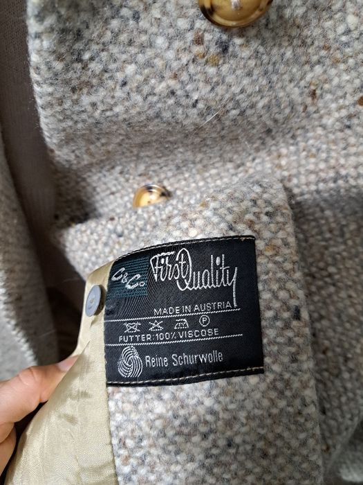 Palton din 100% lână cu guler din blană naturală