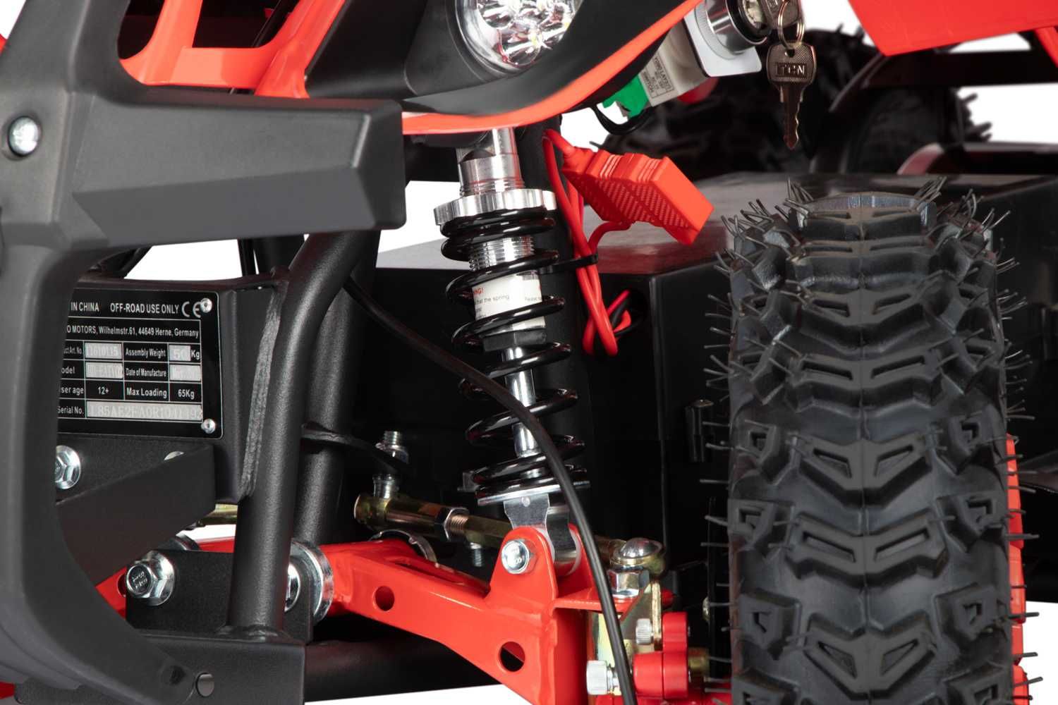 ATV electric NITRO Torino Quad 1000W 36V cu 3 Trepte de Viteza, RED