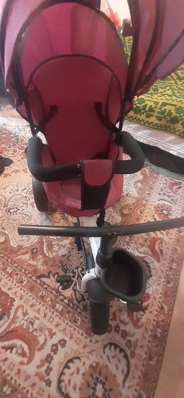 Tricicleta Copii Cu Pozitii Somn, Roti Din Cauciuc, Kubi Mov 066
