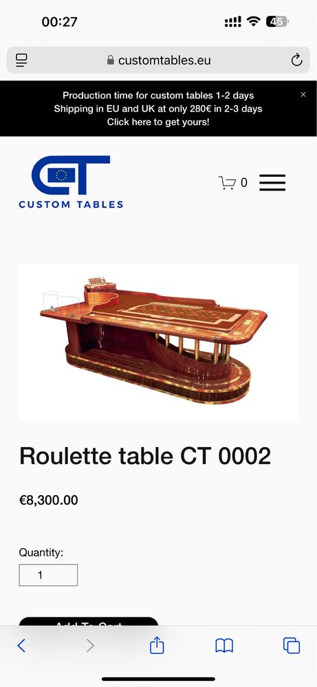Masa de casino de ruleta din mahon stoc vand urgent lichidare stoc