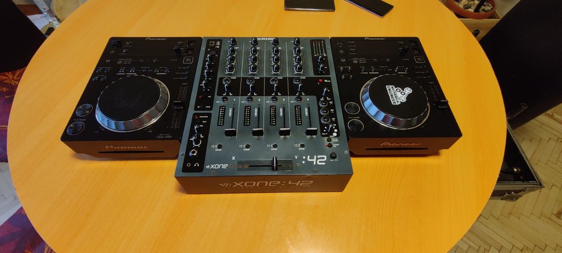 Pioneer CDJ 350 + Allen & Heath Xone42 + metal case