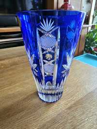 Vintage! Vaza din cristal H. Schmidt Ilmenau RDG, albastru cobalt