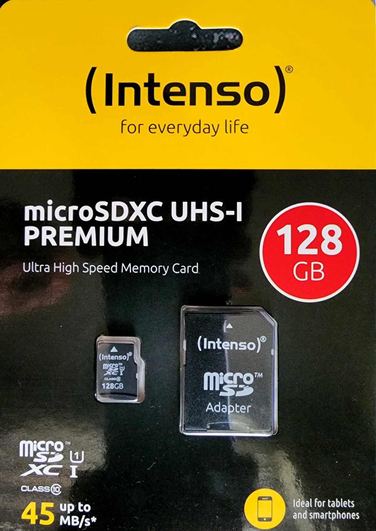 Карты Intenso microsdxc 64 -128gb премиум-класса 10 uhs-i