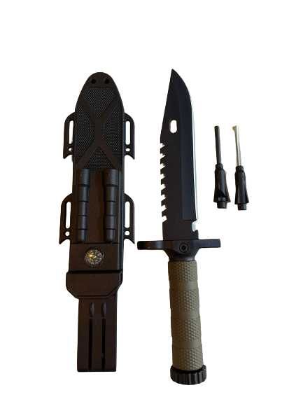 Cutit Survival, Otel, Teaca Multifunctionala,Busola, Set Aprindere Foc