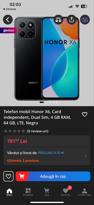 Telefon nou Honor X6