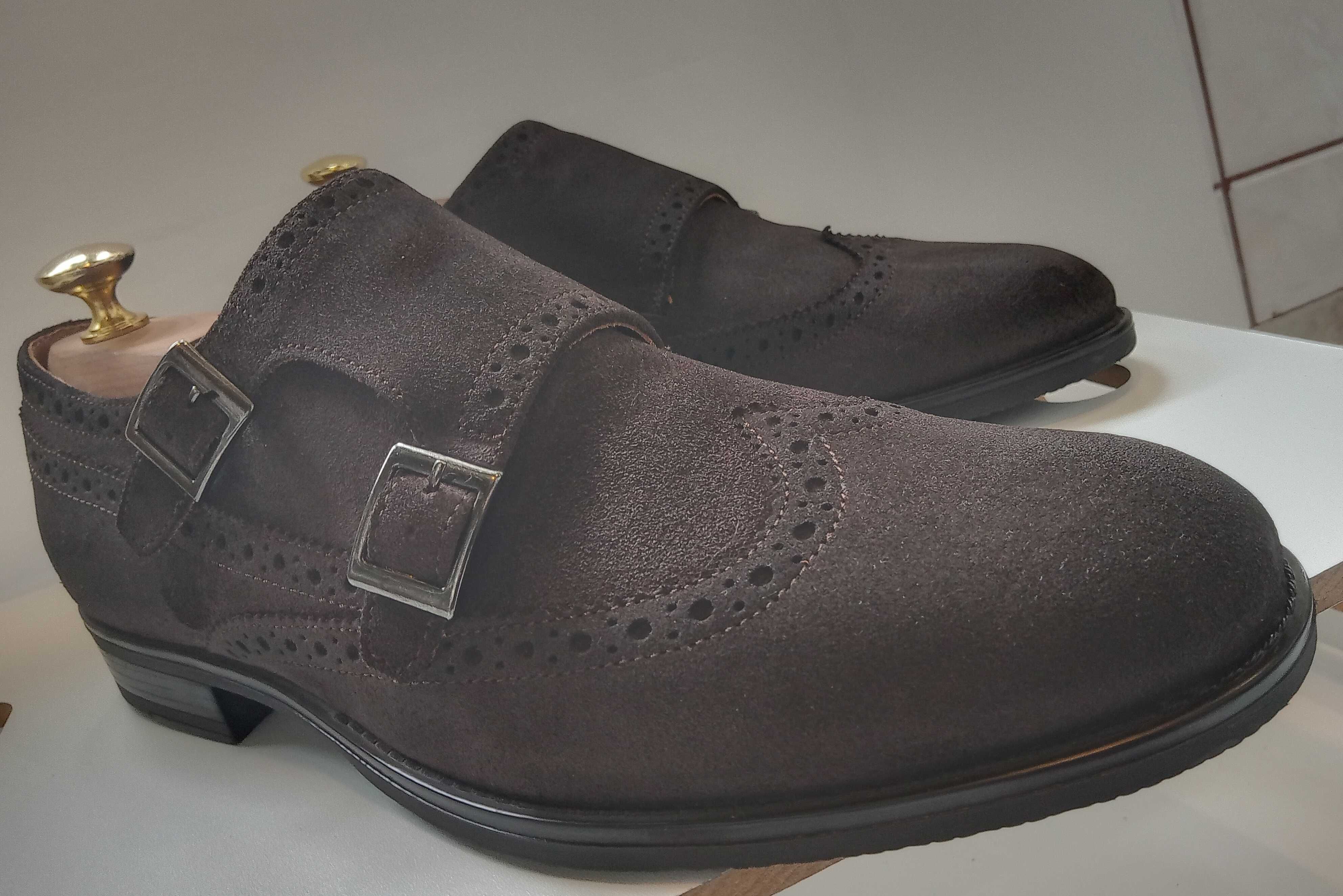 Pantofi monk premium Gino Rossi 41 piele naturala moale