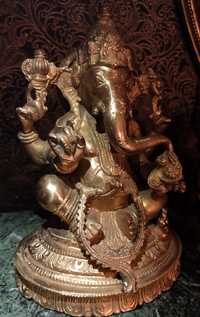 Sculptura din bronz masiv de dimensiuni impresionante Ganesha piesa cu