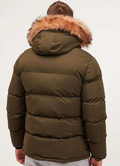 Geaca puf si pene parka XS S Zavetti Canada NOUA premium verde