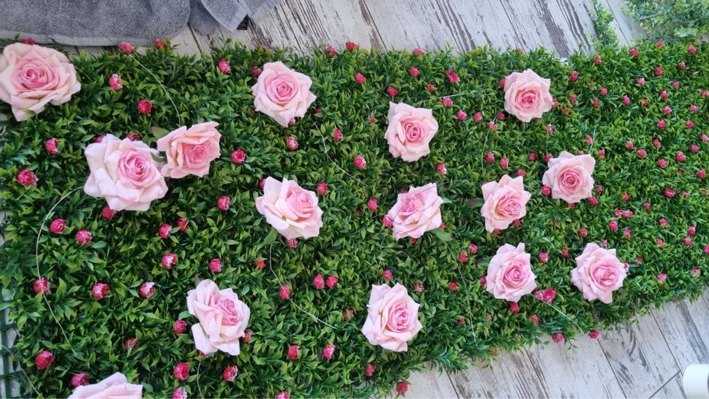 Panou cu flori artificiale 600 cm x 50 cm decorare perete sau fatada