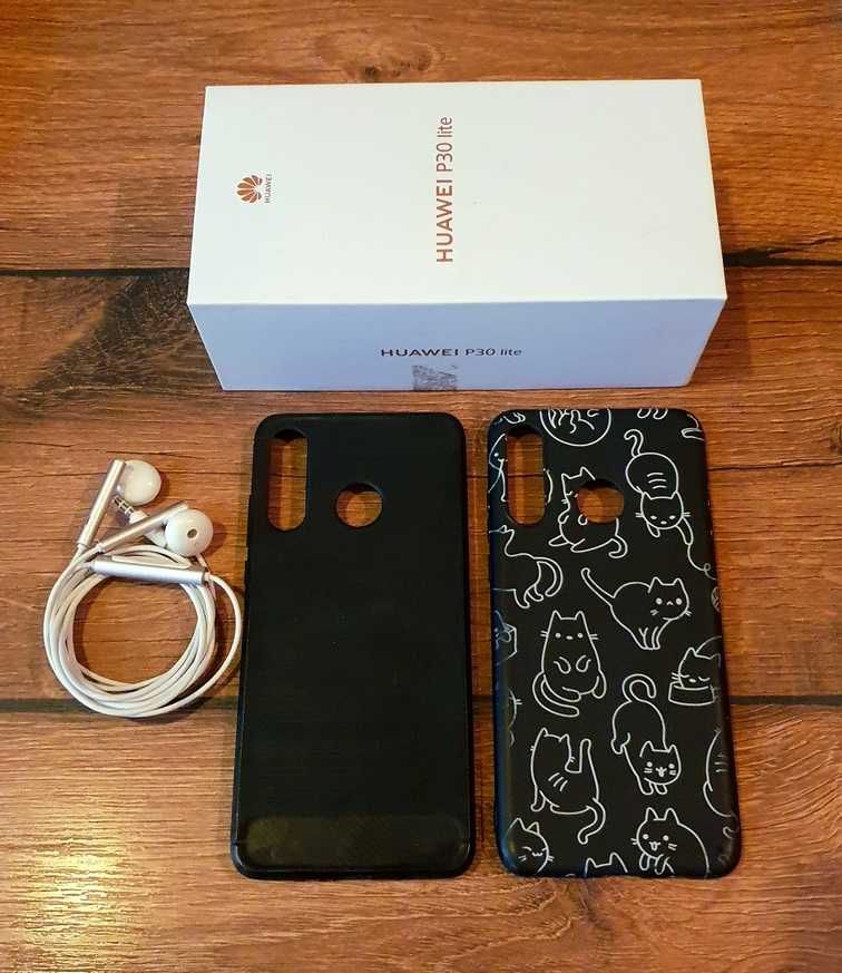 Huawei P30 Lite, 128GB, dual SIM, impecabil, liber de retea + 2 huse