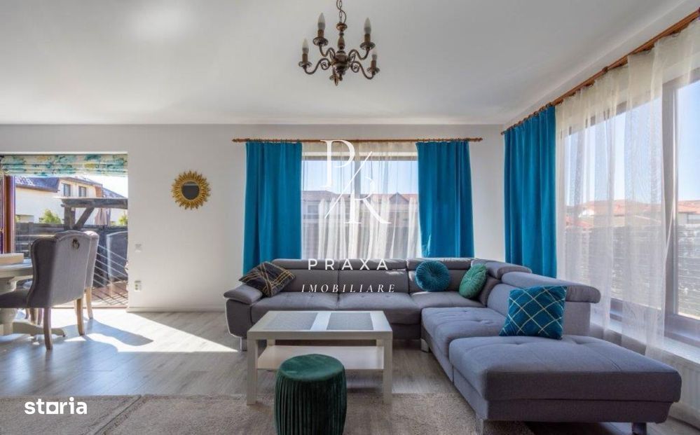 Casa de inchiriat, complet mobilata, 110mp, gradina, 2 parcari, strada