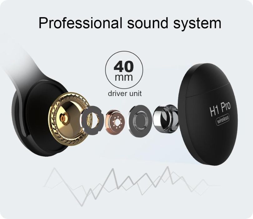 Беспроводные Bluetooth наушники с микрофоном H1 Pro Hifi стерео