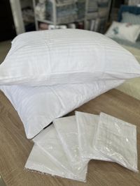 Сатиновые наволочки на подушки белые гостиничные
