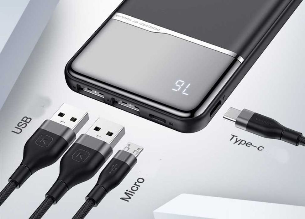 Ултра тънко преносимо зарядно устройство KUULAA power bank 10000mAh
