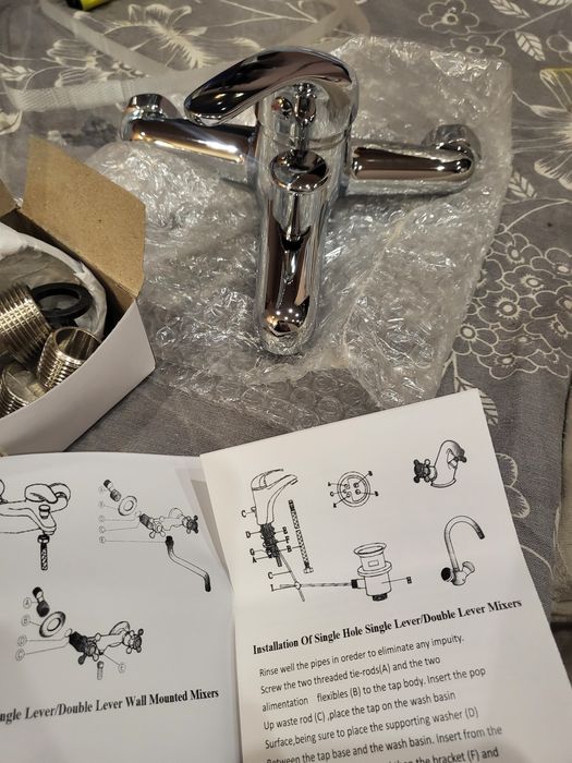 Смесител за баня-хромиран-керамична глава