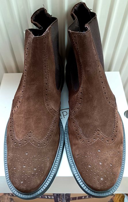 Cizme casual cu inserții decorative din piele întoarsă mărimea 45