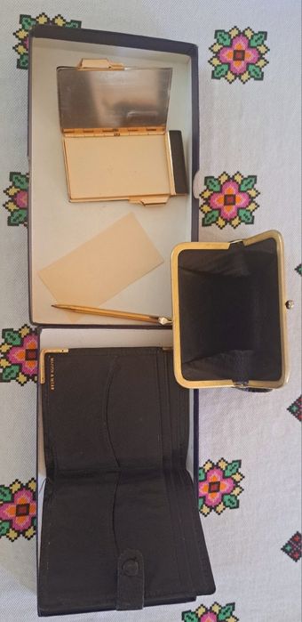 Set vintage portofef+portmoneu+agenda cu creon