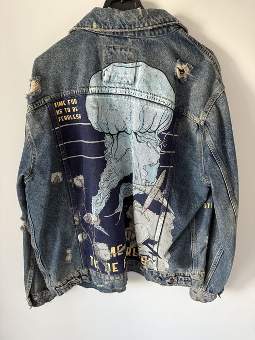 Geaca blugi Zara marimea M L print originala