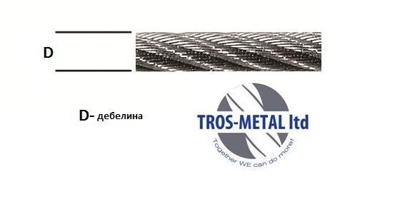 Поцинковано въже ф2мм 6х7