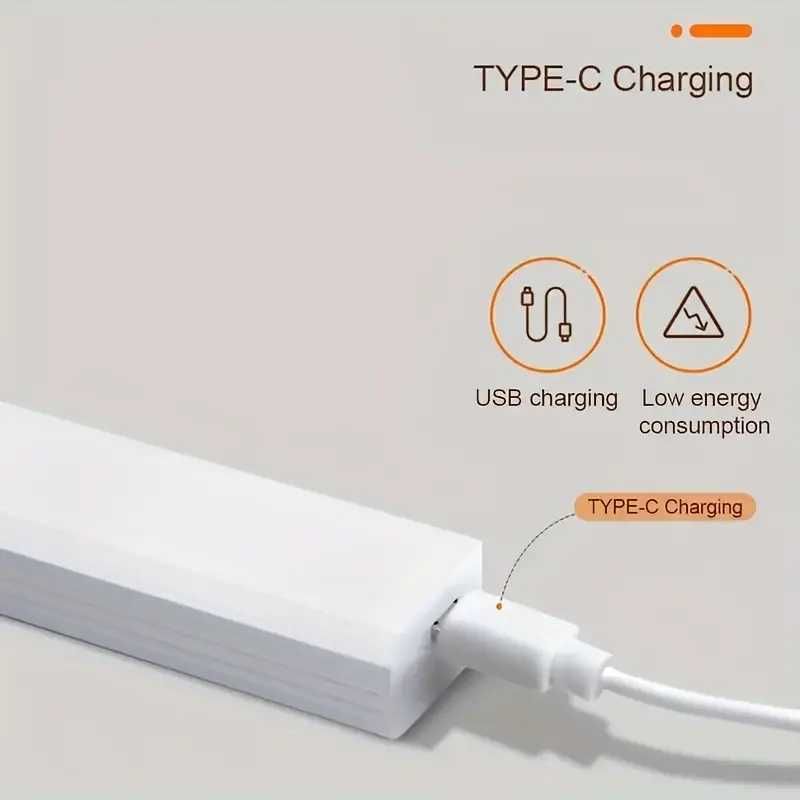 Залепваща се LED лампа с USB зареждане и сензор за движение, магнитна