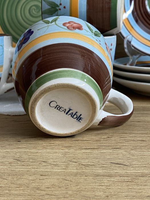 Винтидж ръчно рисувани керамични чаши CREATABLE