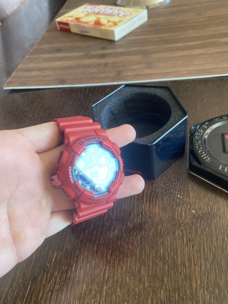 CASIO G-SHOCK GA-100B-4AJF Black/Red Resin Quartz