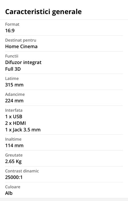 Videoproiector Home Cinema Optoma GT1080