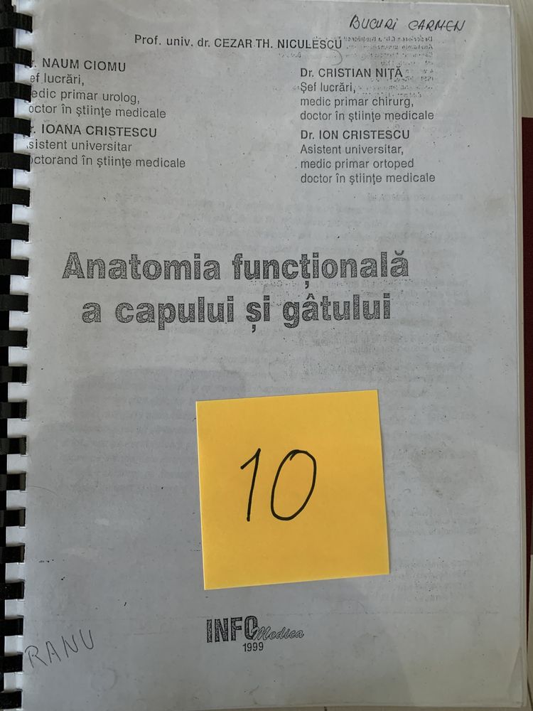 Carti medicina UMFCD Bucuresti, anii 1-2-3