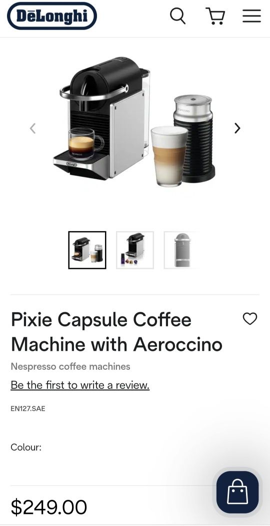 Nespresso De'Longhi Pixie EN127.BL 19bar 1260W + Aeroccino 3 black