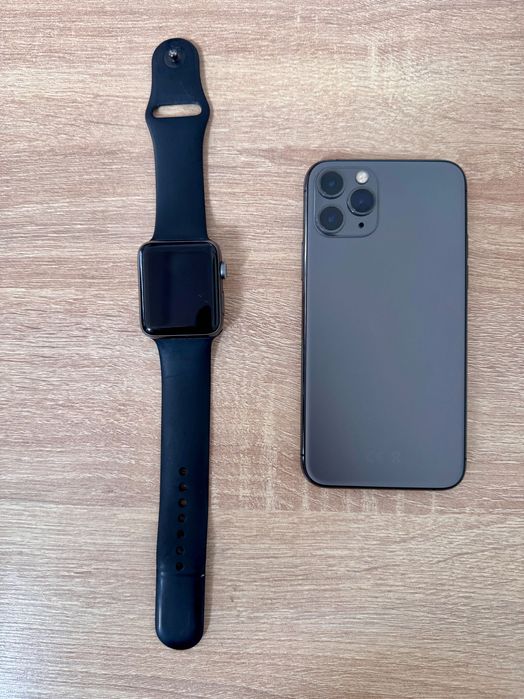 Продавам iPhone 11 Pro 64GB Space Grey и Apple Watch Series 2 42mm