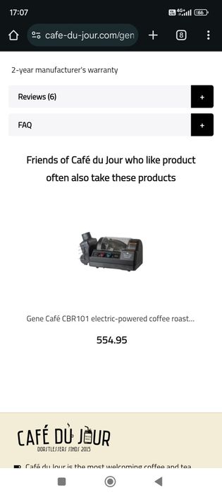 Prajitor cafea 250g + racitor/ventilator boabe cafea