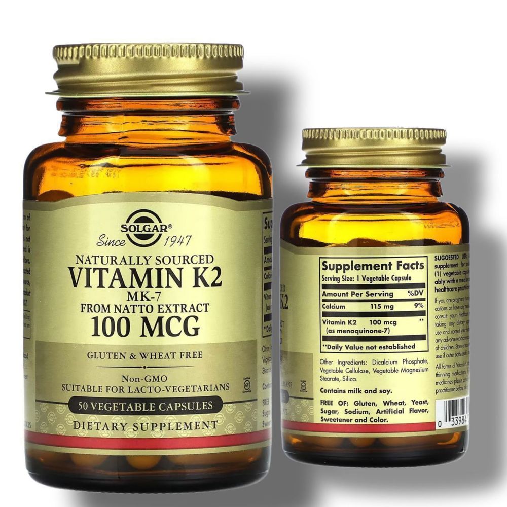 Витамин К2 (Vitamin K2) 100mg 50 капсул Solgar из Америки