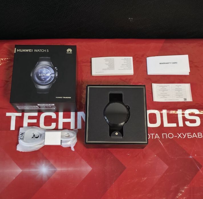 КАТО НОВ 46mm Huawei Watch 5 LTE Технополис Гаранция 2027 BLACK/ ЧЕРЕН