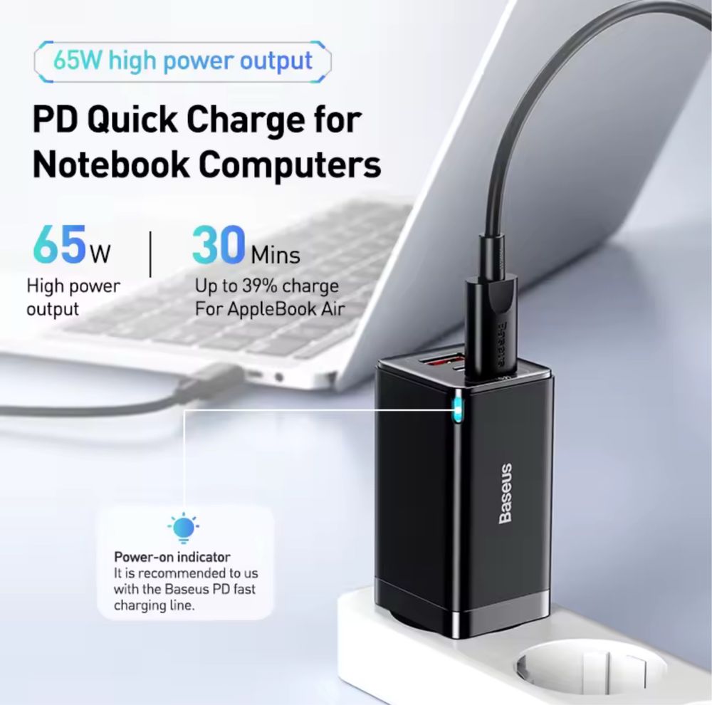 Зарядно BASEUS 65W GaN5 Pro