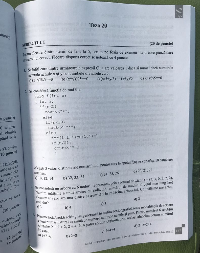 Ghid de pregătire a examenului de Bacalaureat