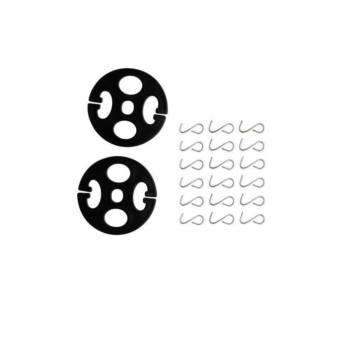 Huse Auto Textil 2+1 Scaun Sofer + Bancheta Negru cu Model alb + negru